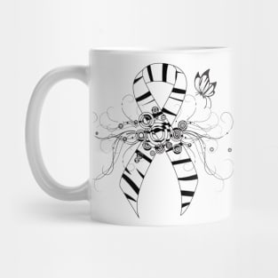 Zebra Awareness Ribbon with Butterfly Mug